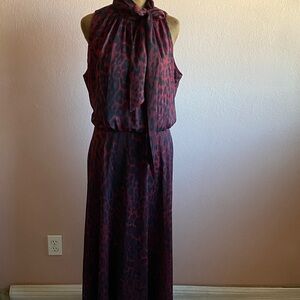 LONDON TIMES  Red and Black Animal Print Dress